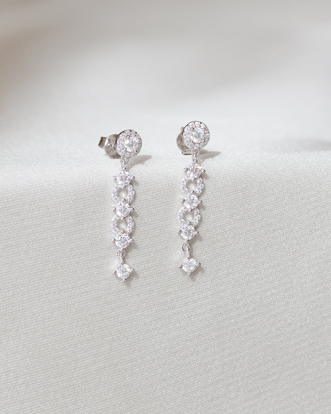 Breeze Long Silver Earrings