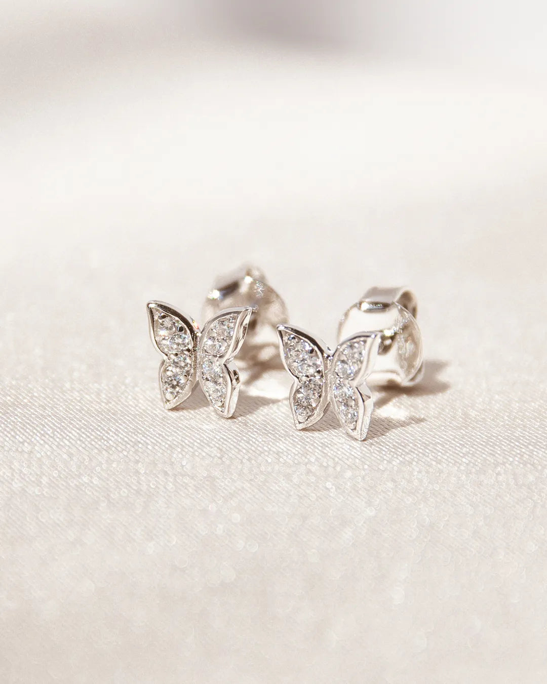 Mini Liberty Butterfly Silver Earrings