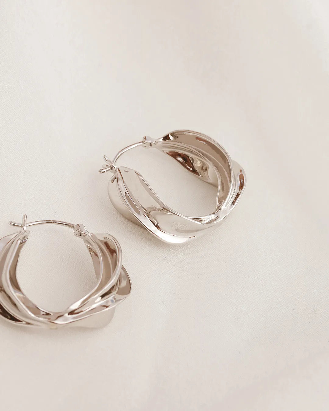 Savage Large Silver Hoops