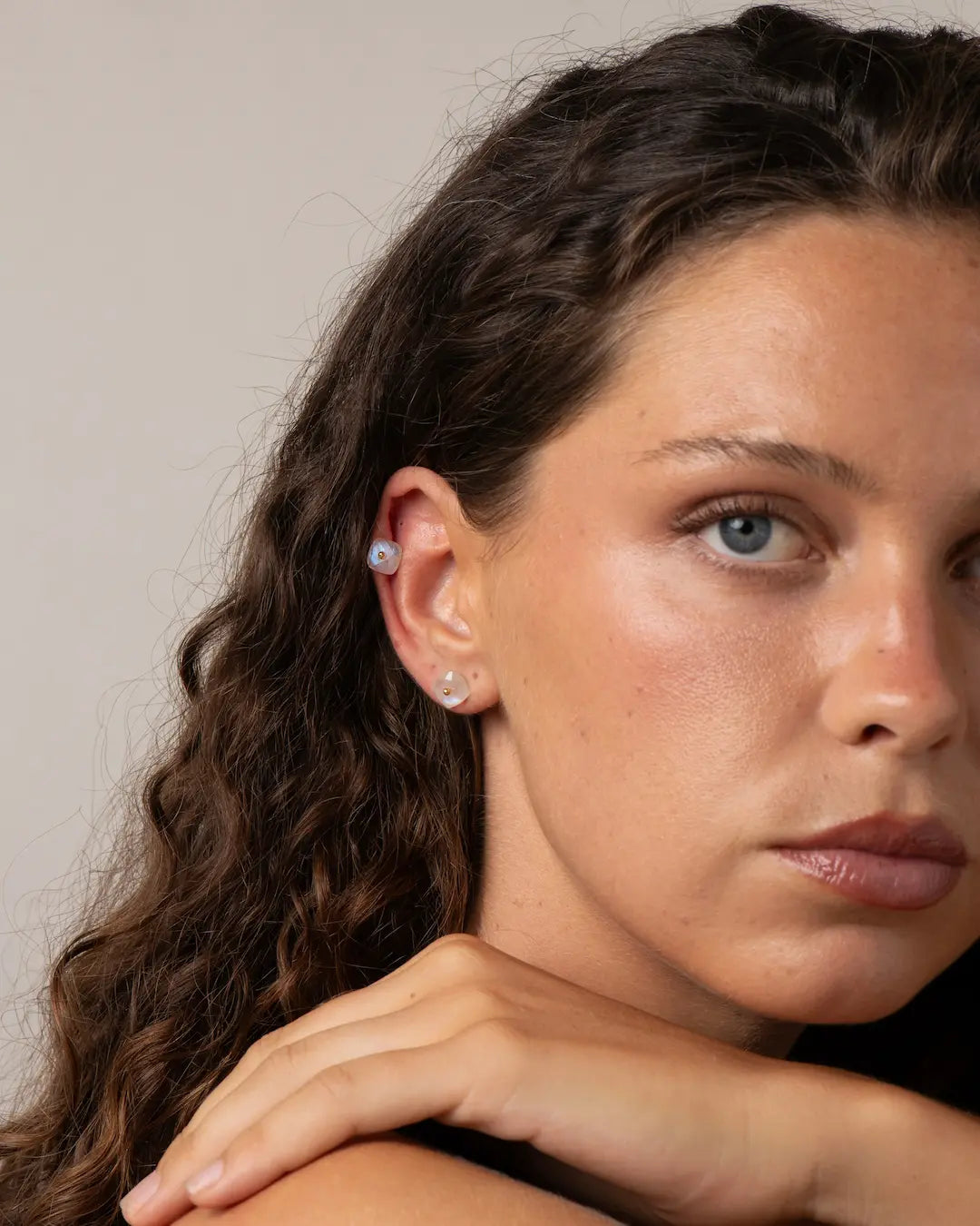 Nude Moonstone Earrings