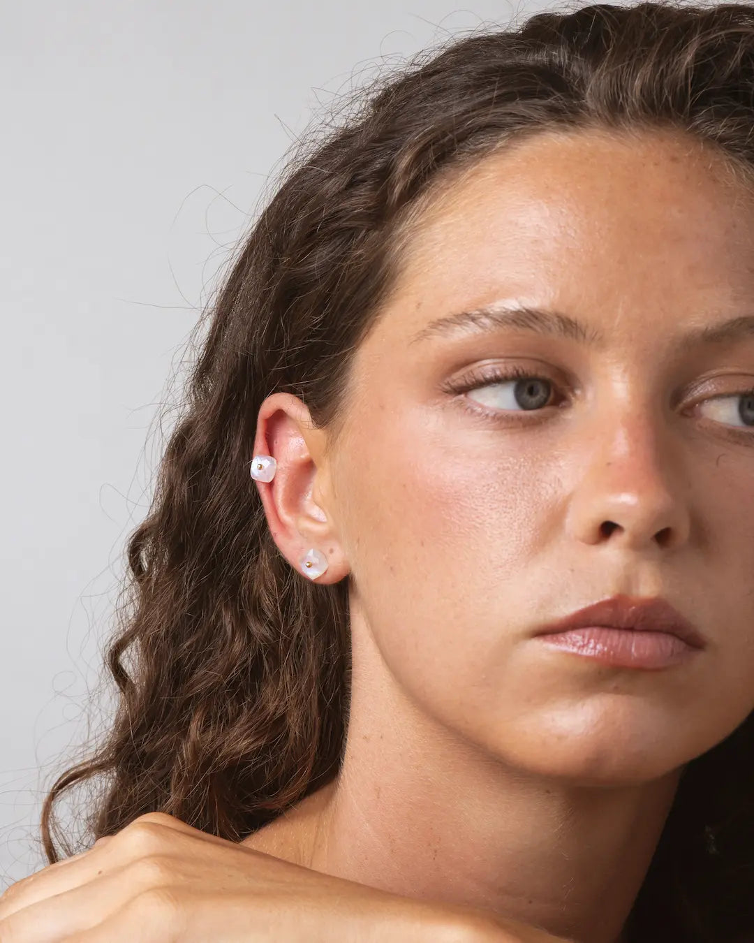 Nude Moonstone Earrings