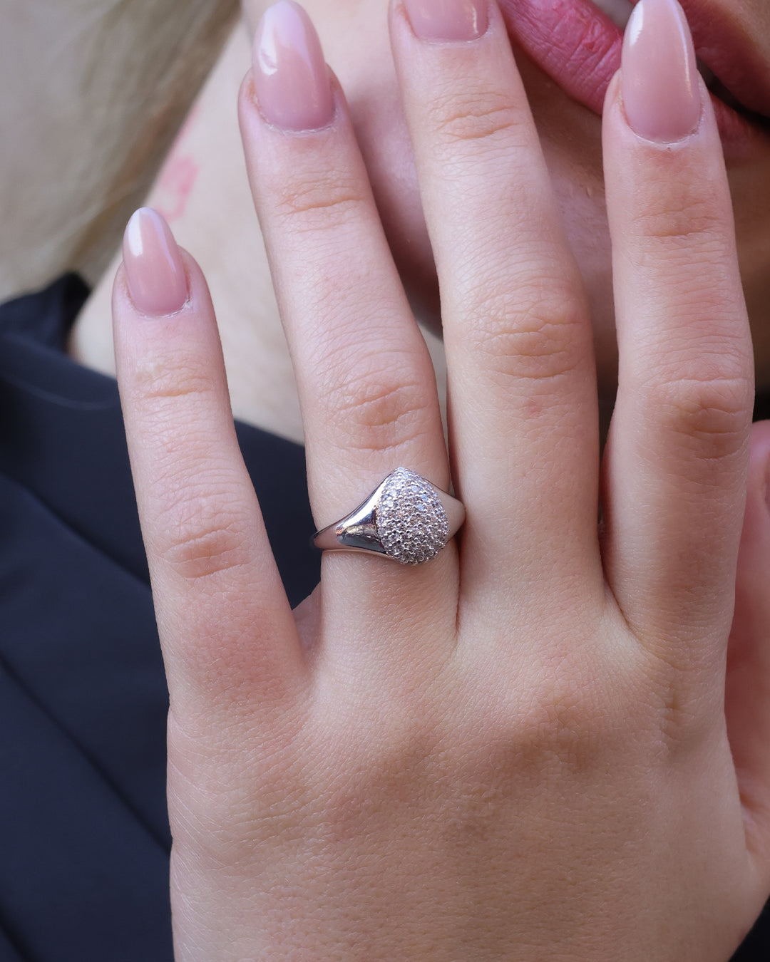 Anillo Circonitas Plateado Mist