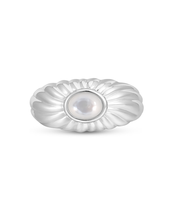 Anillo plateado madre perla Diana