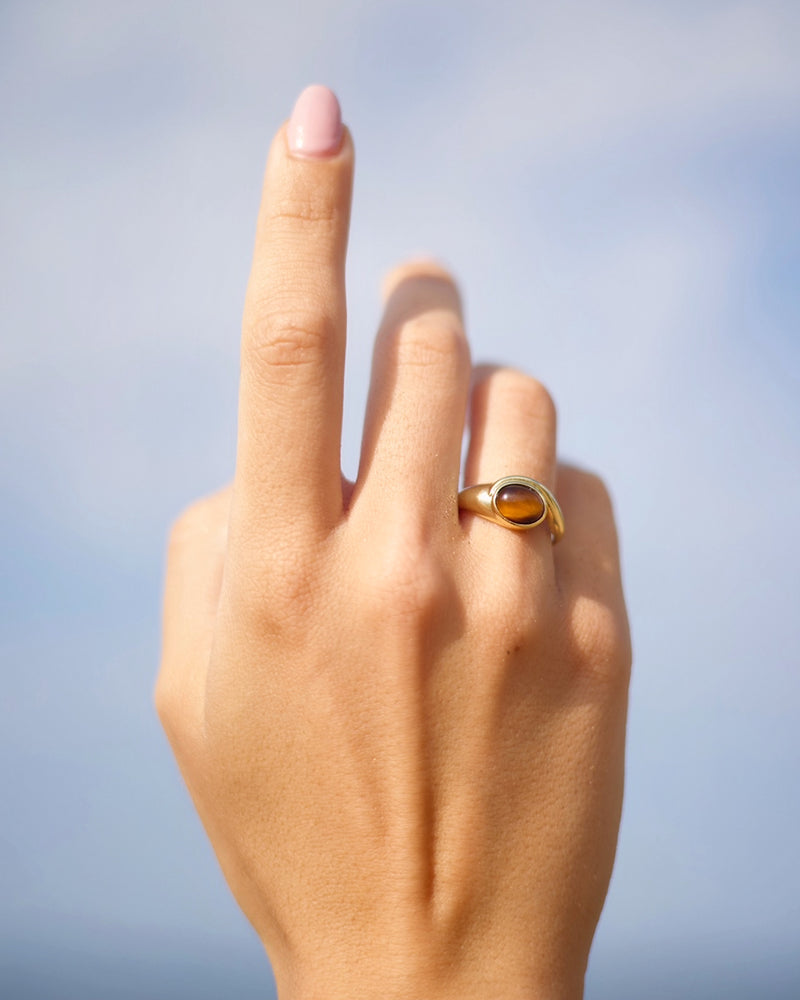 Anillo Ojo De Tigre Osiris