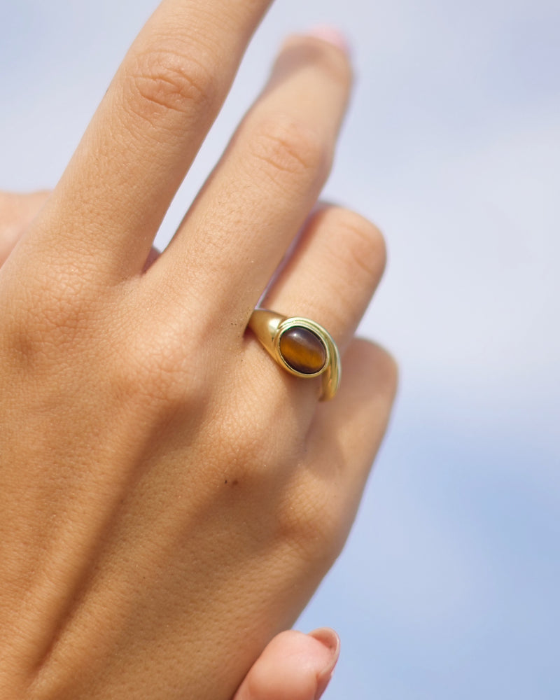 Anillo Ojo De Tigre Osiris