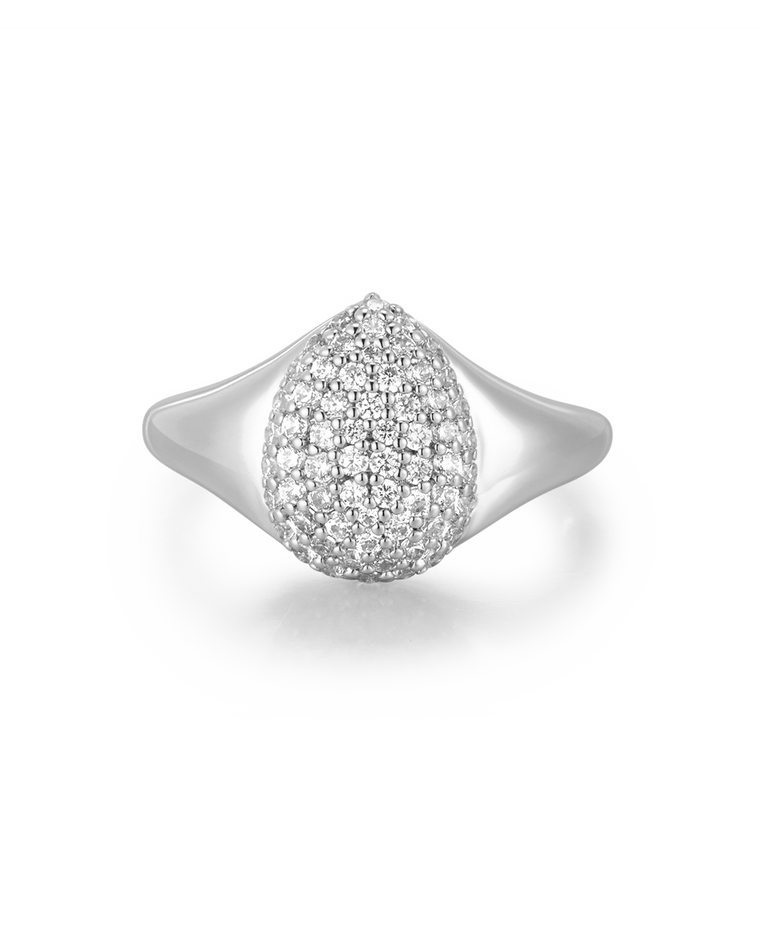 Anillo Circonitas Plateado Mist