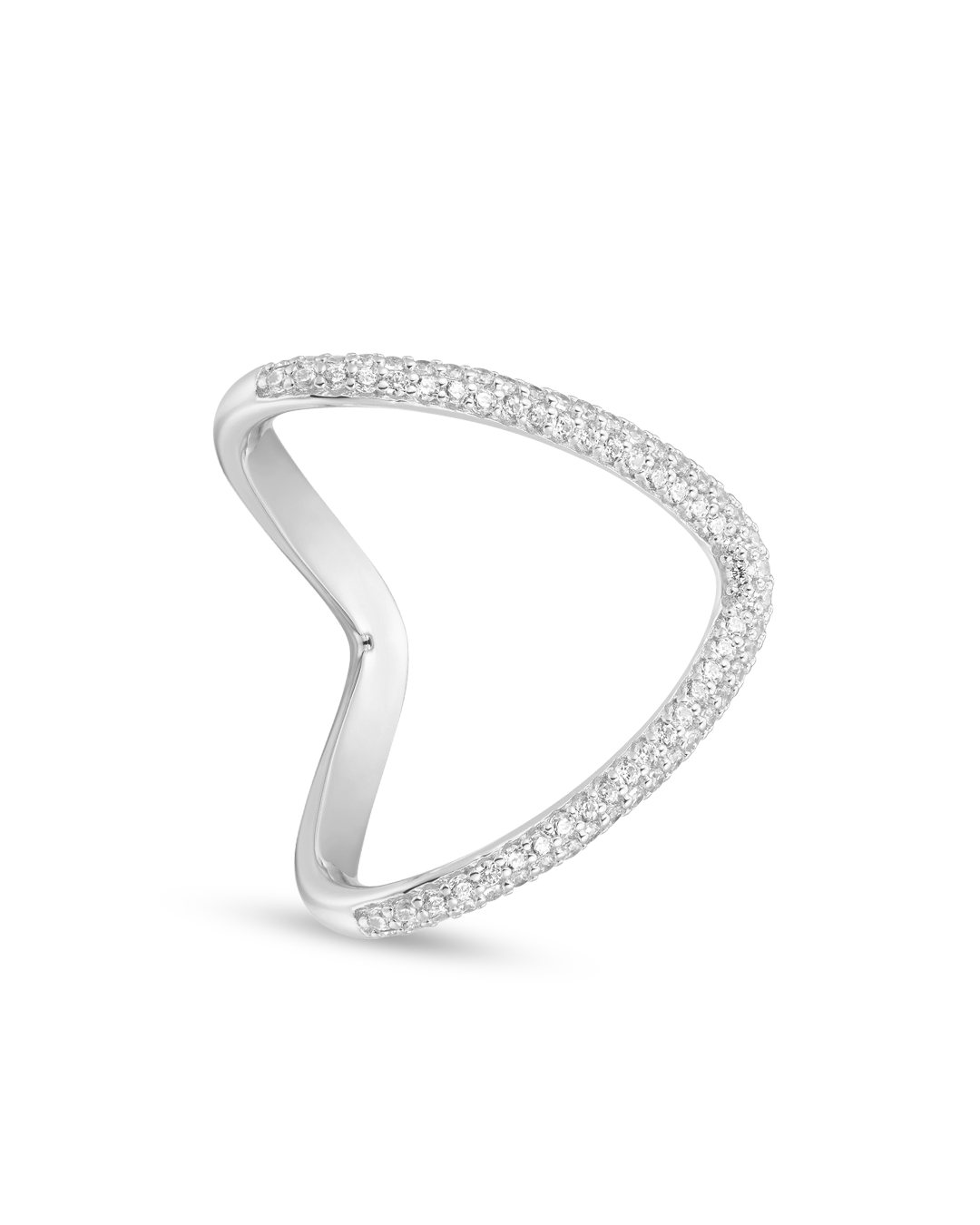 Silver Ring with Cubic Zirconia Haze