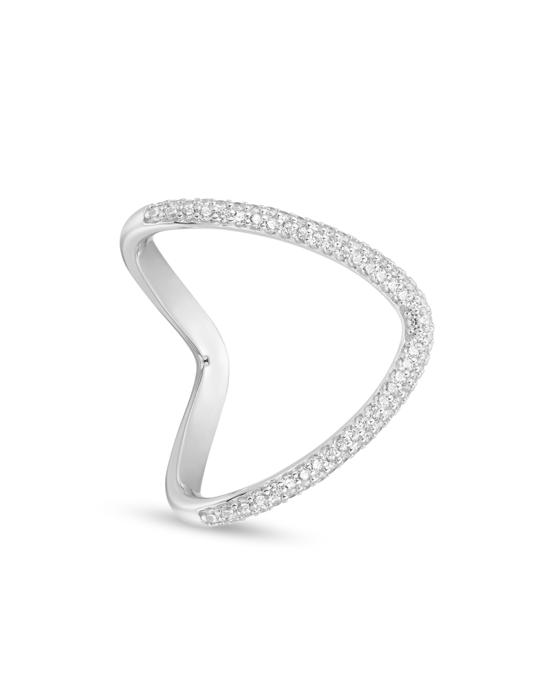 Silver Ring with Cubic Zirconia Haze