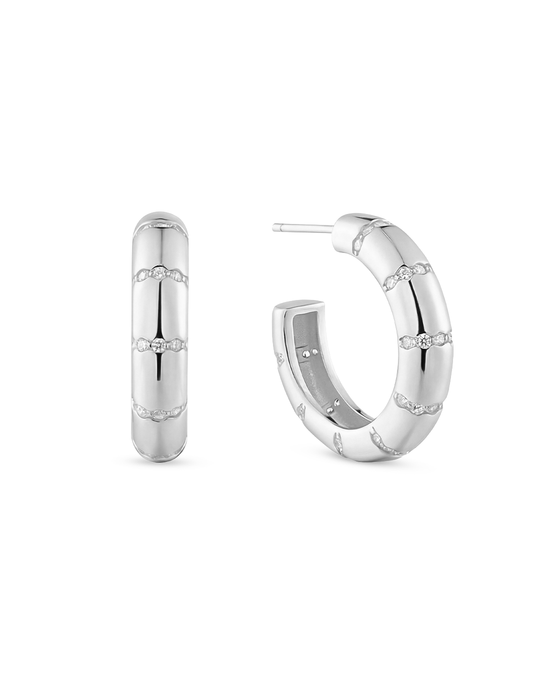 Mist Silver Hoops
