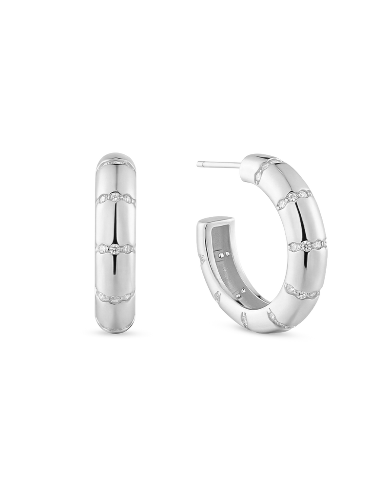 Mist Silver Hoops