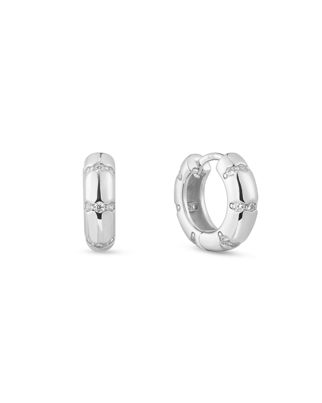Mist Small Silver Hoops