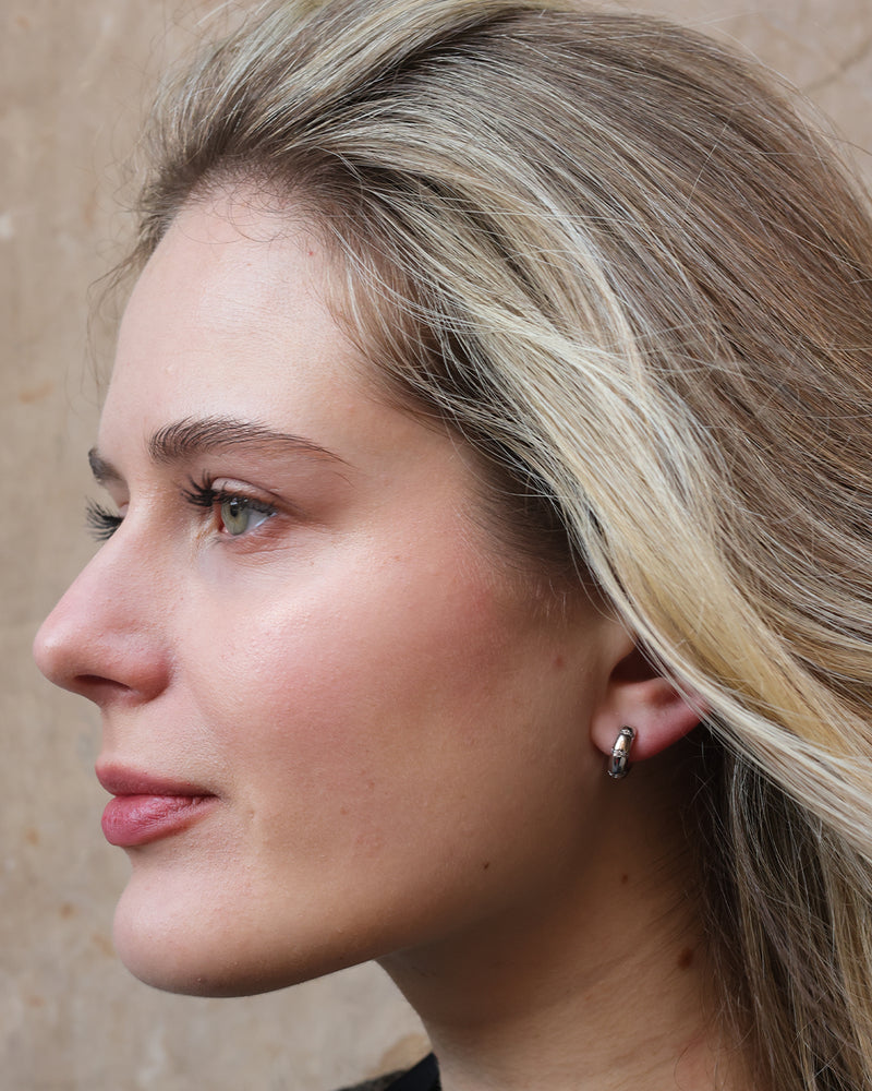 Mist Small Silver Hoops