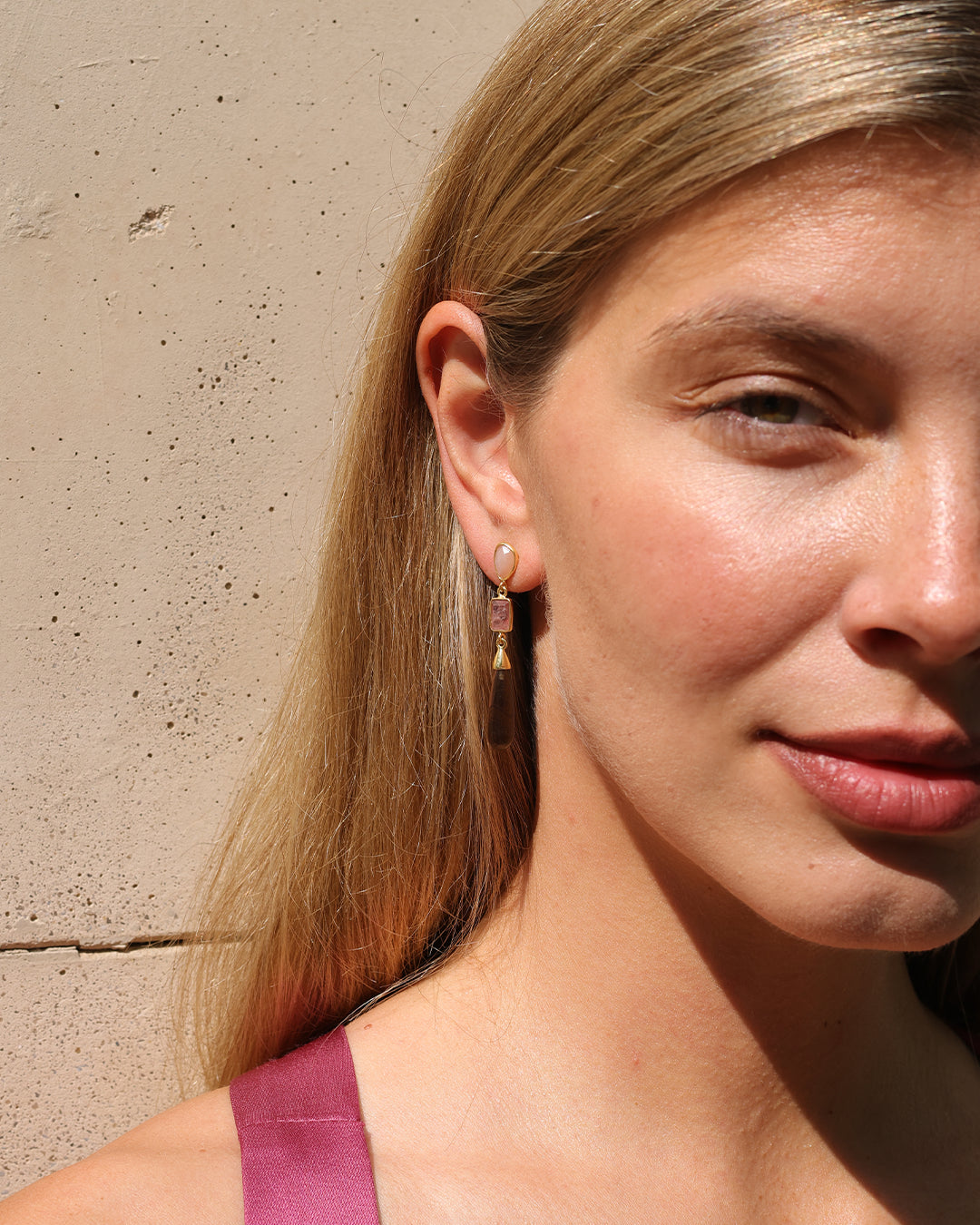 Cassandra Brown Quartz Earrings