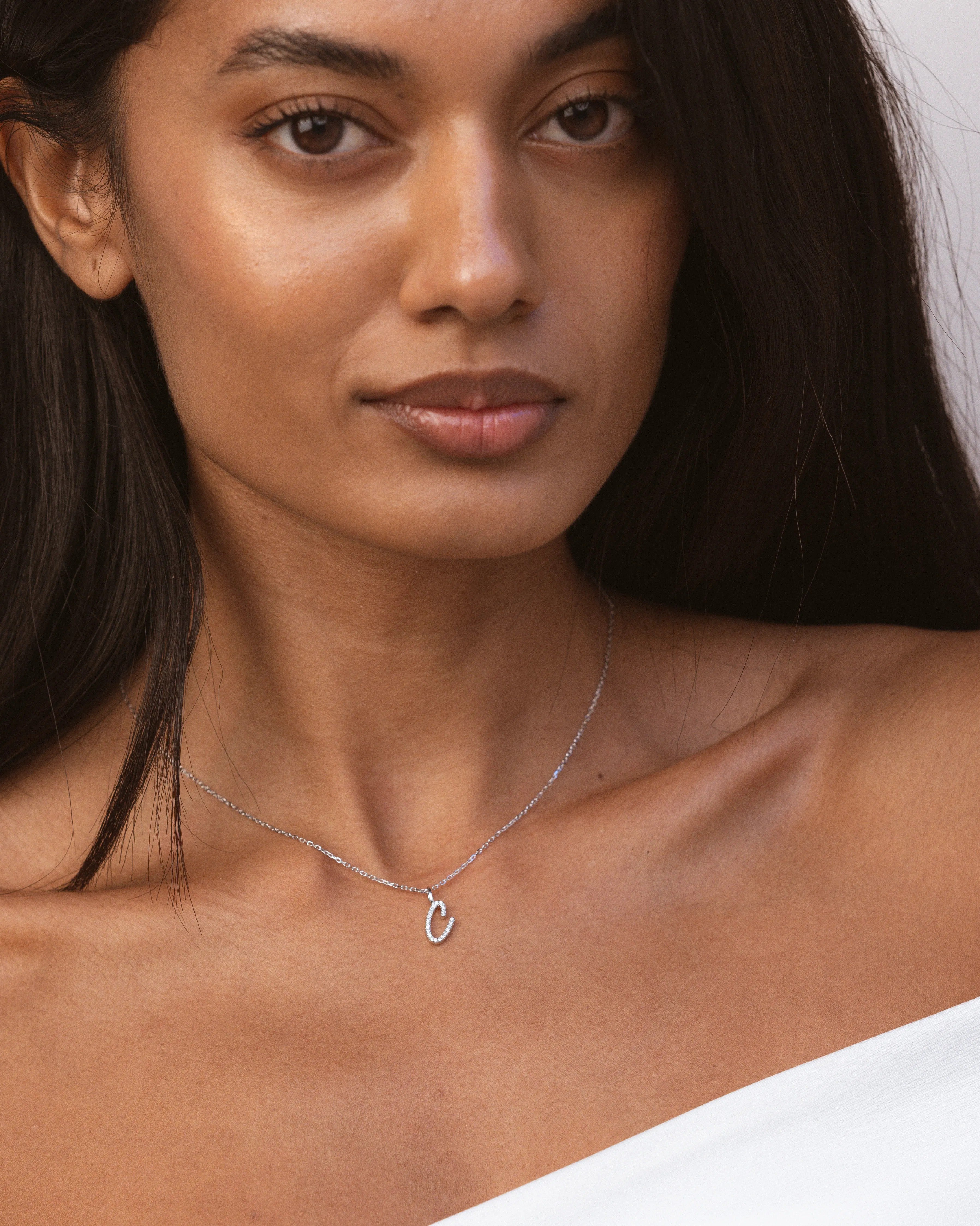 Silver Letter C Necklace