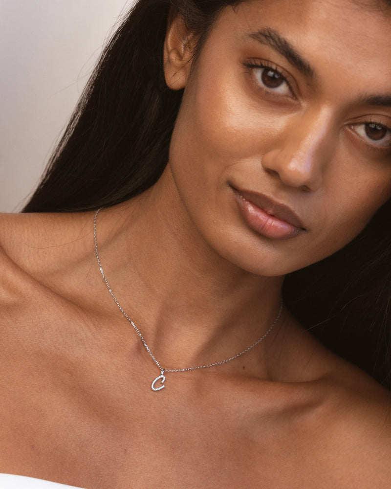 Silver Letter C Necklace
