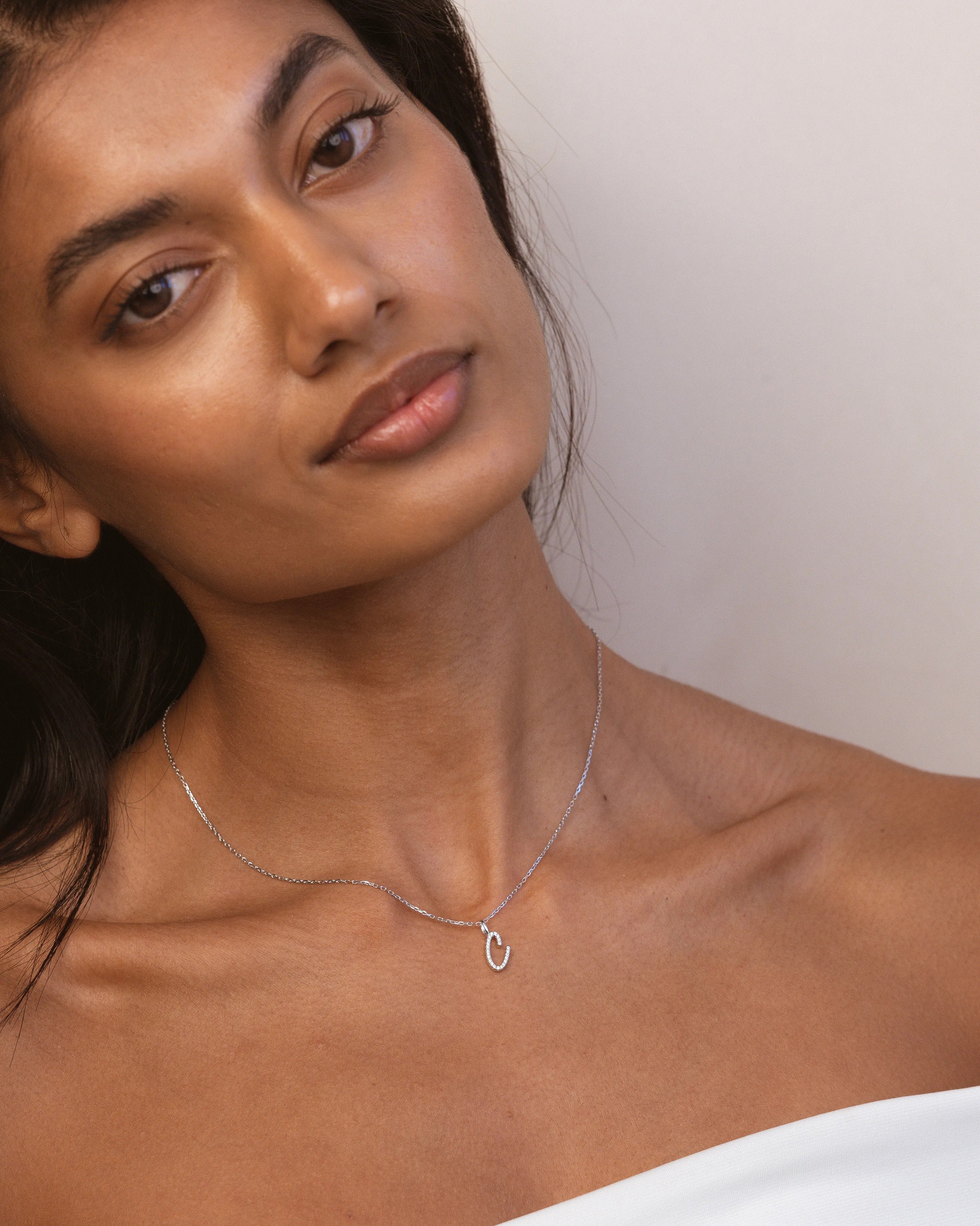 Silver Letter C Necklace