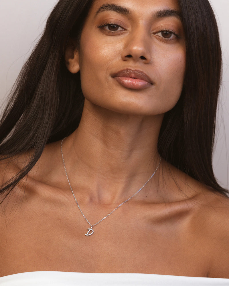 Silver Letter D Necklace