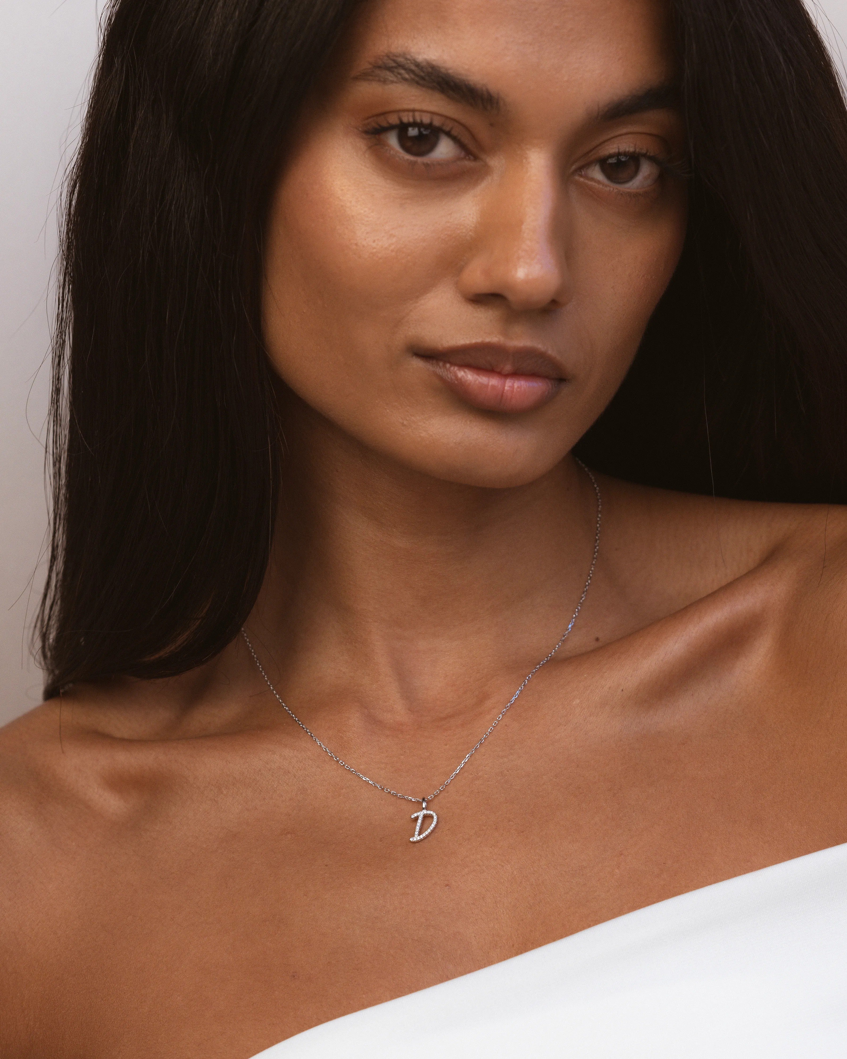 Silver Letter D Necklace