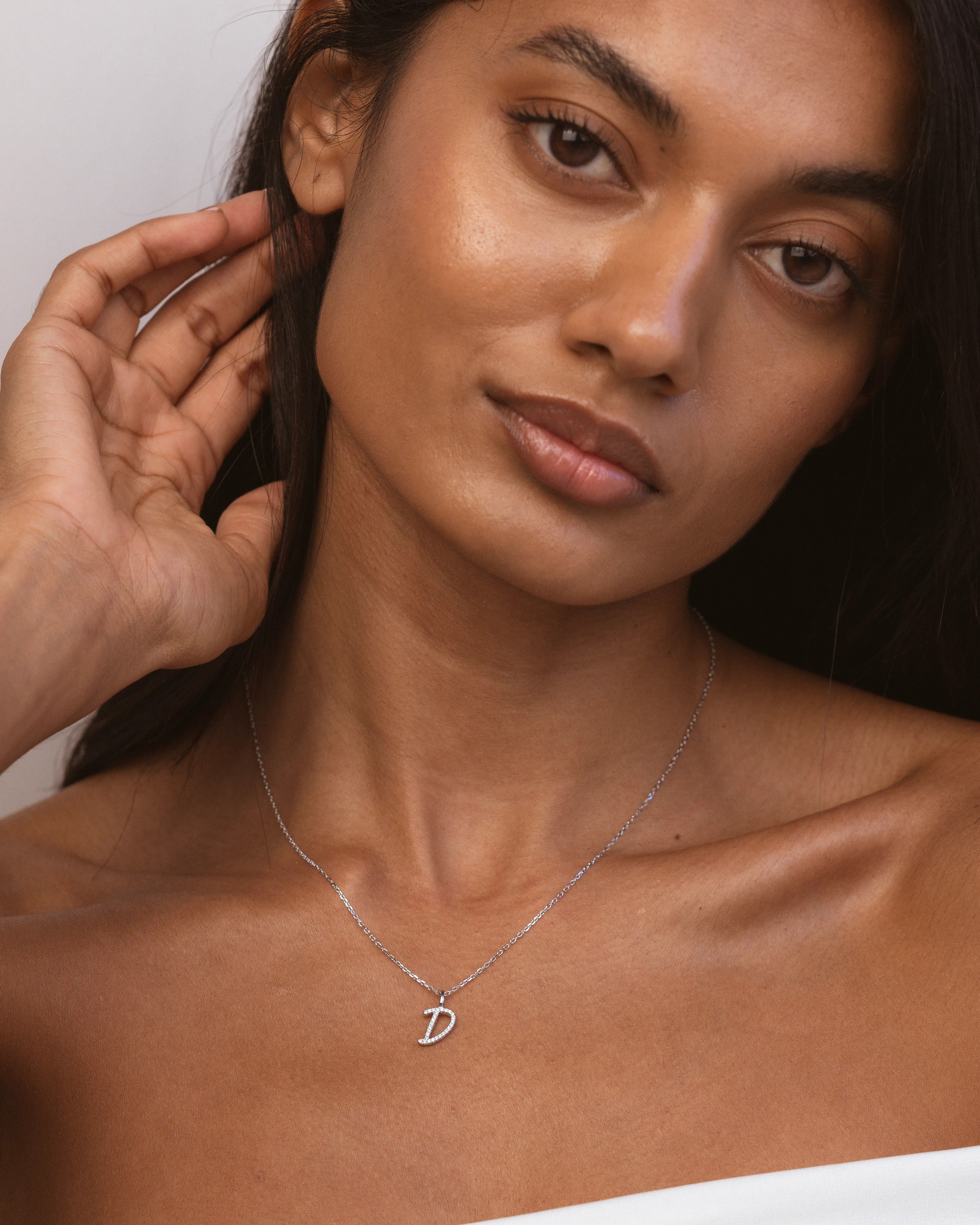 Silver Letter D Necklace