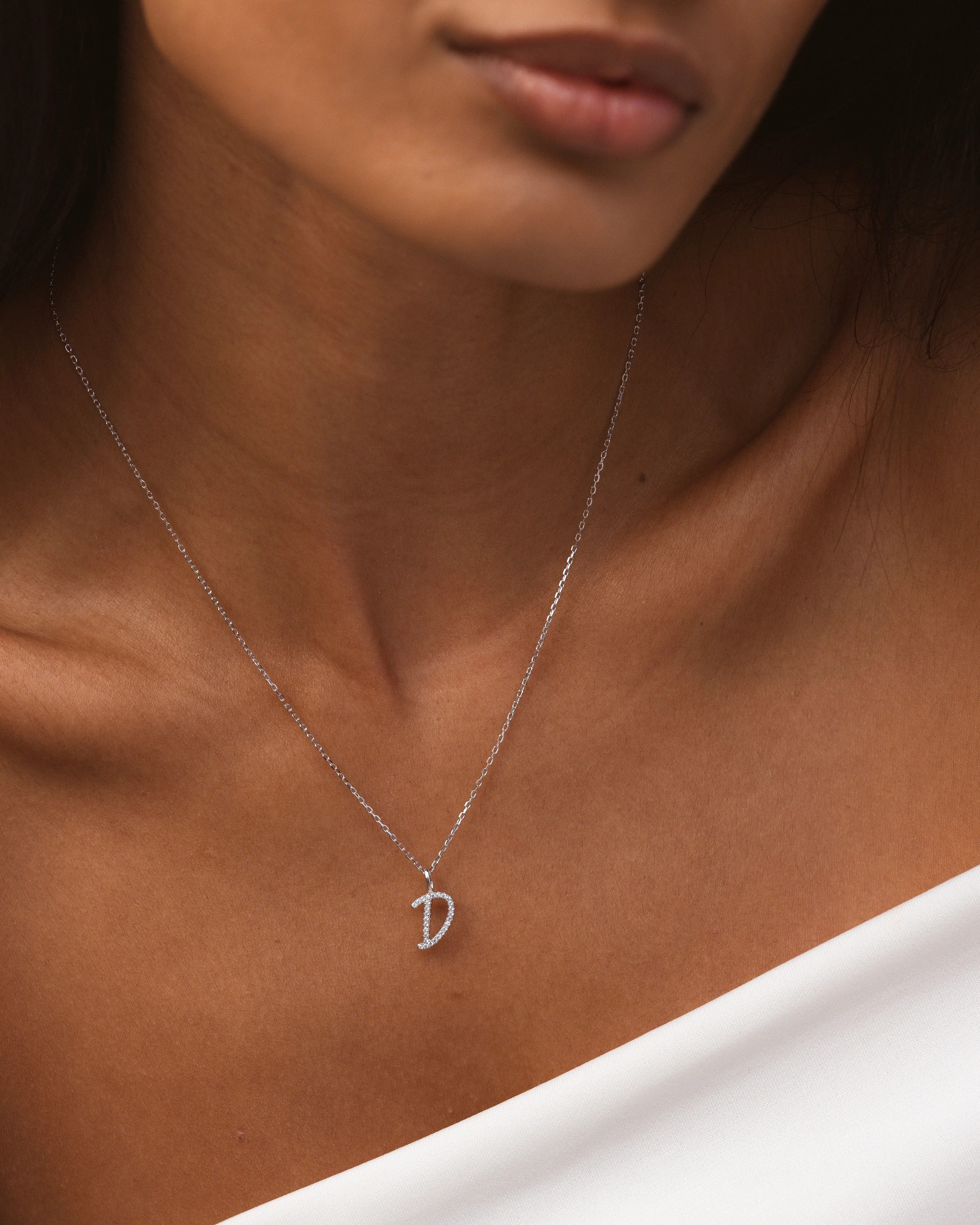 Silver Letter D Necklace