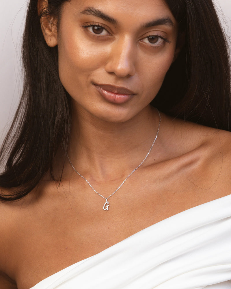 Silver Letter G Necklace