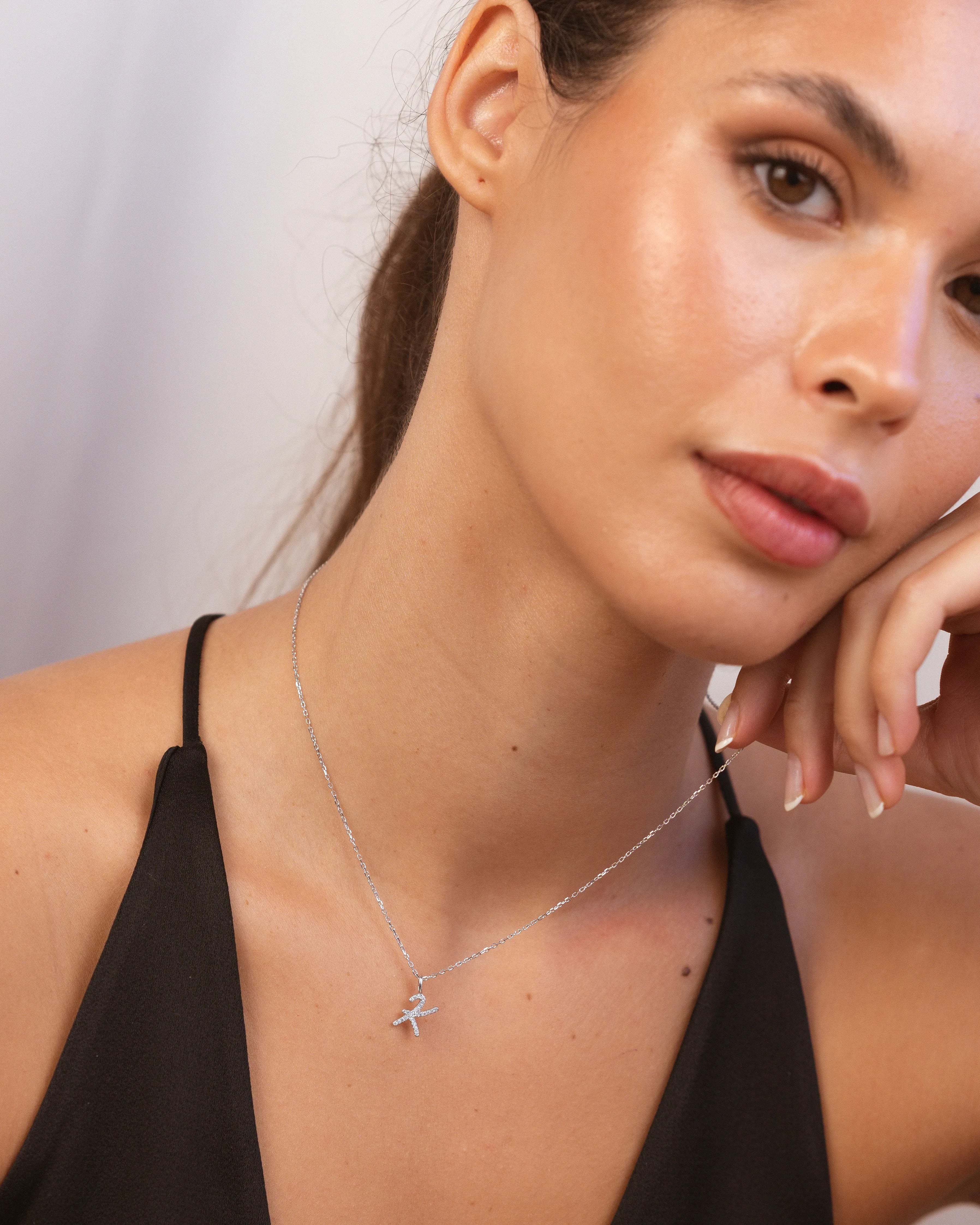 Silver Letter K Necklace