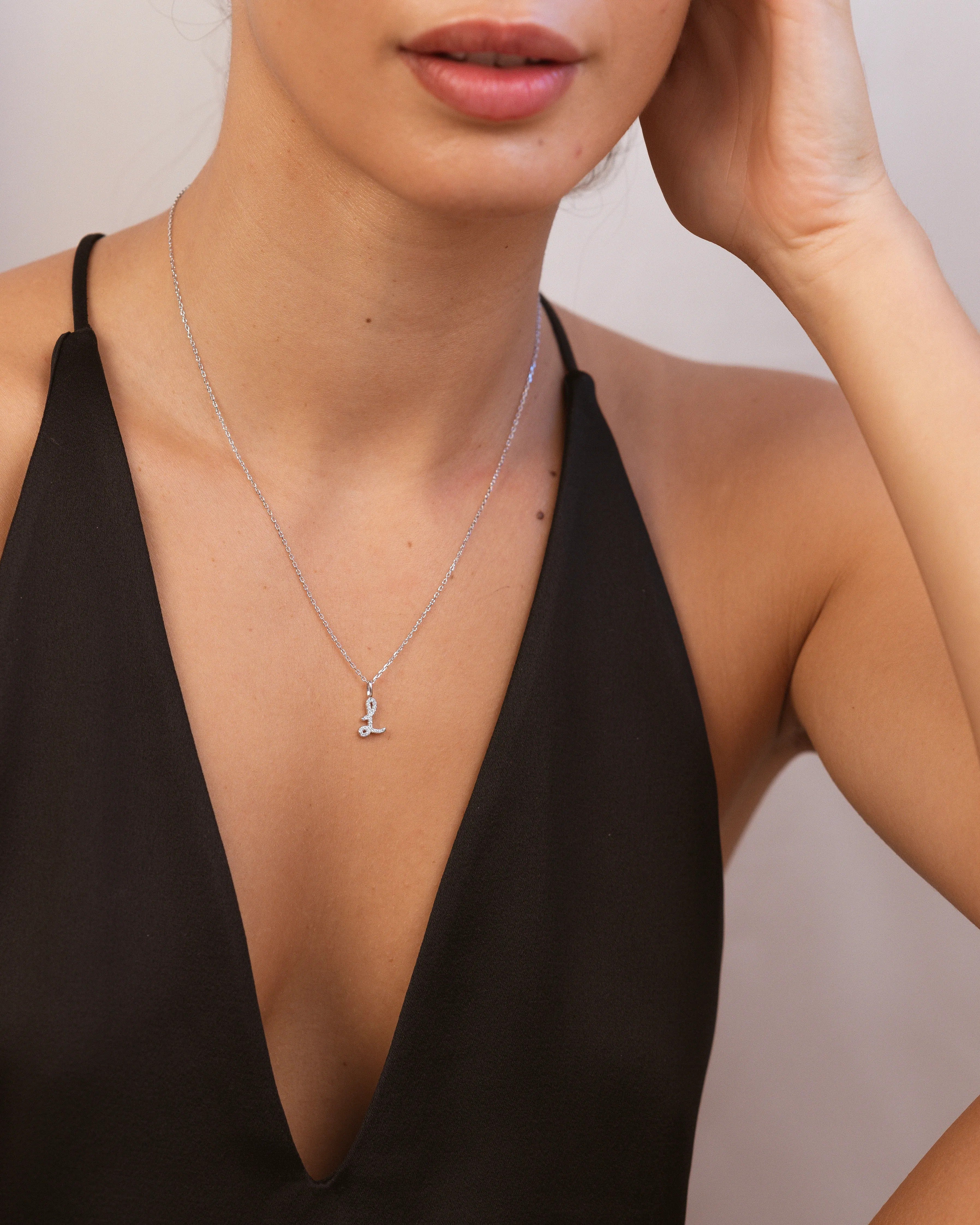 Silver Letter L Necklace