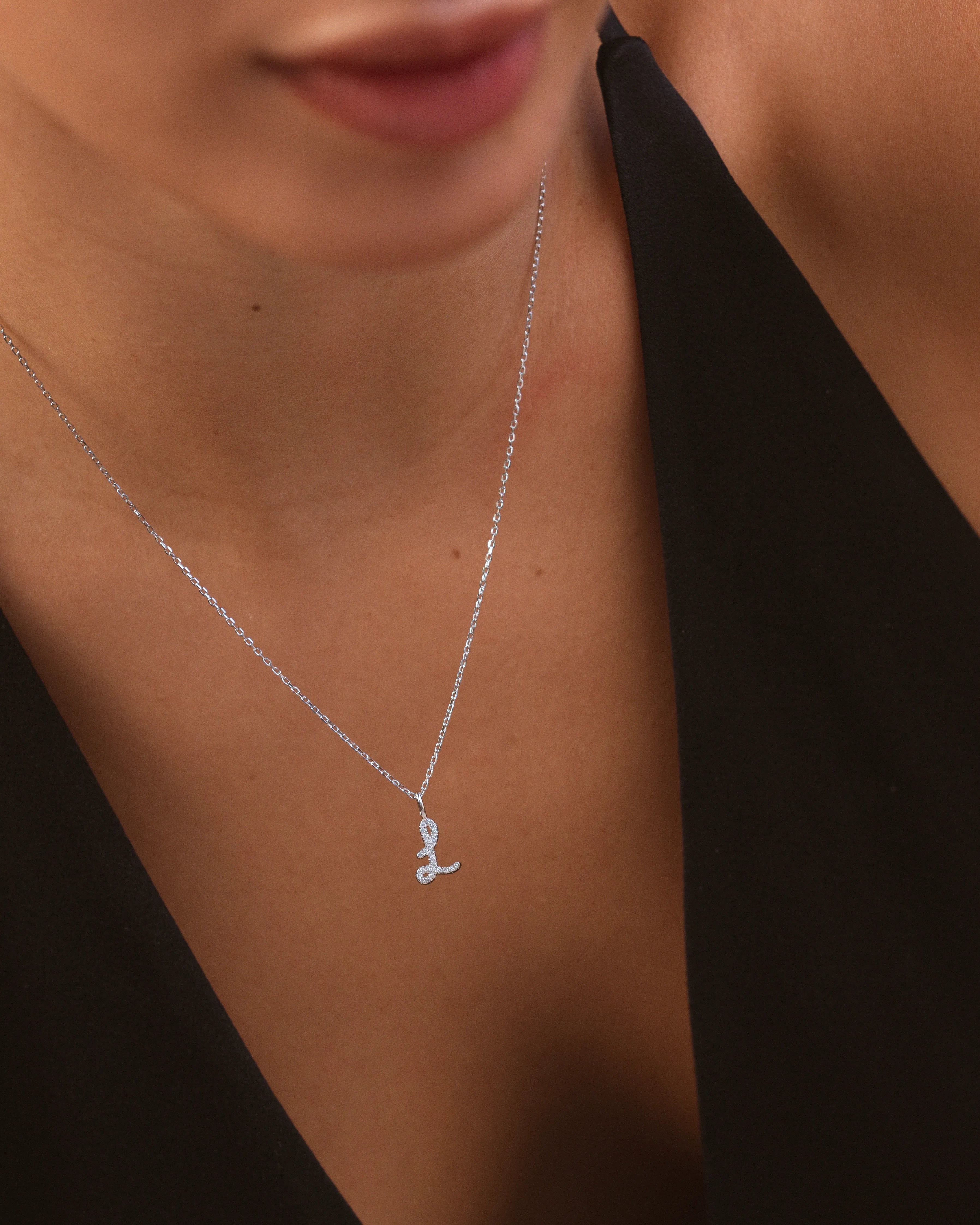Silver Letter L Necklace