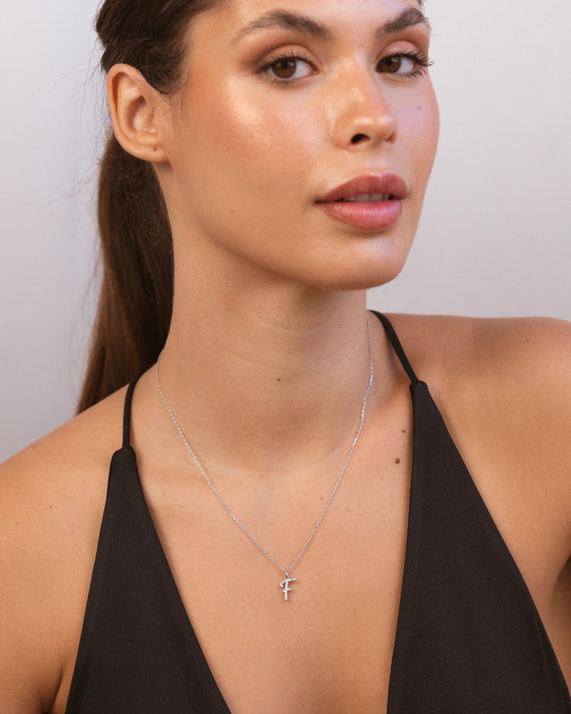 Silver Letter F Necklace