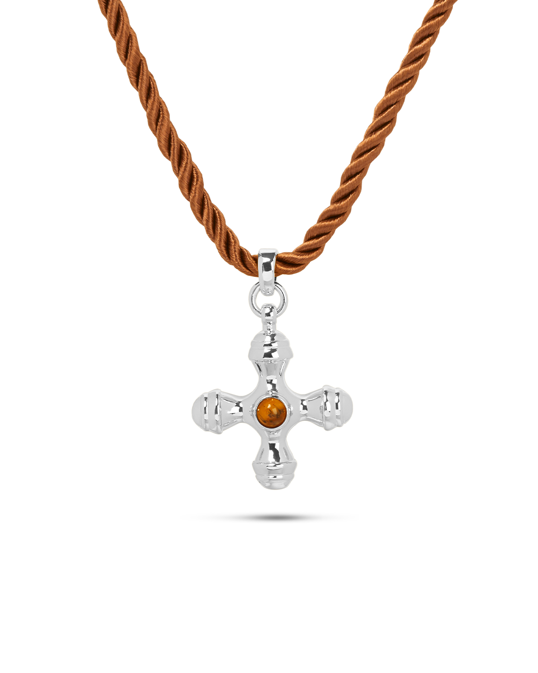 Collar Cruz Plateado Osiris