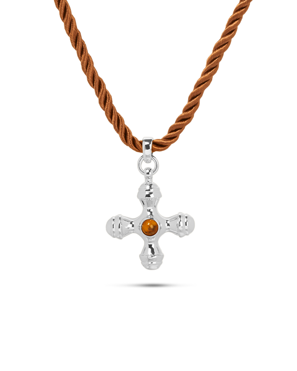 Collar Cruz Plateado Osiris