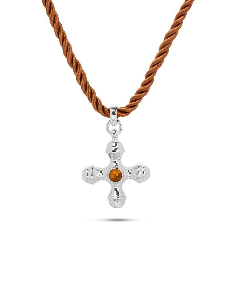 Collar Cruz Plateado Osiris