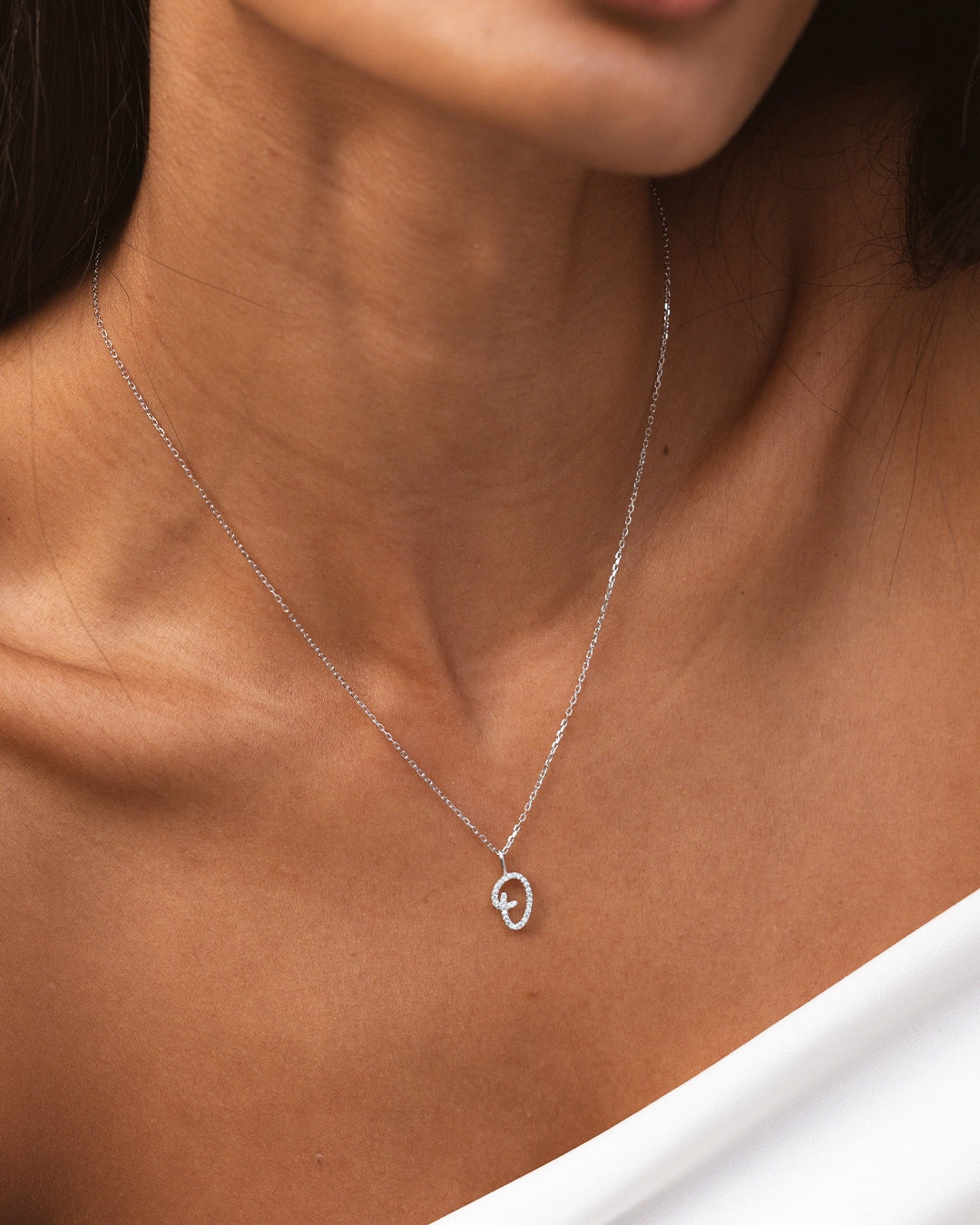 Silver Letter O Necklace