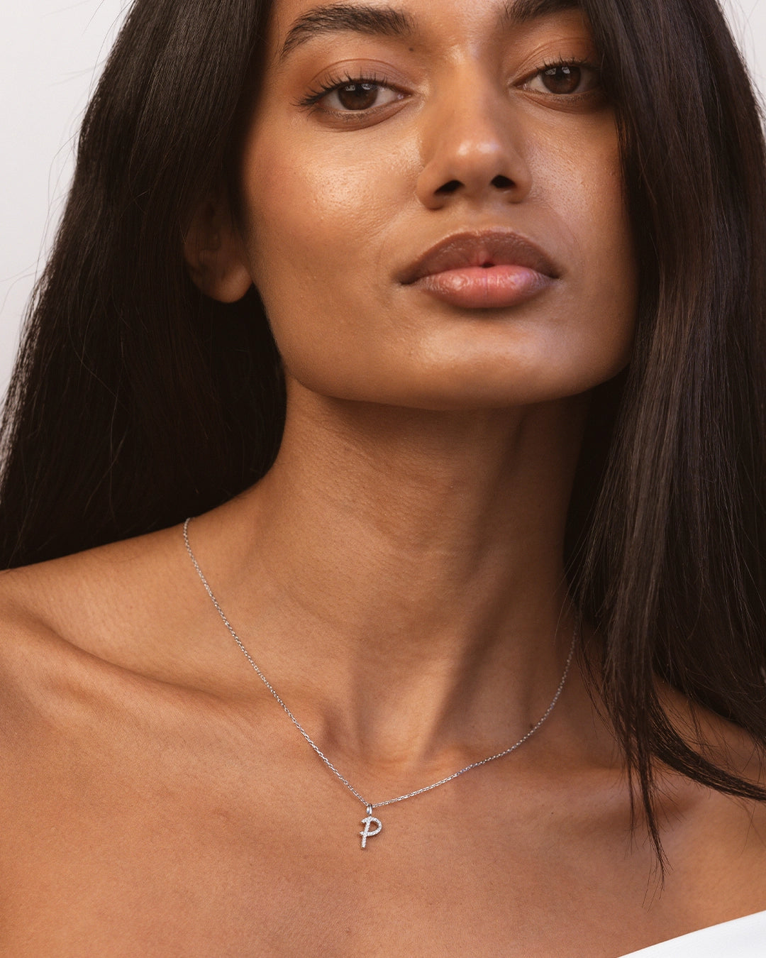Silver Letter P Necklace
