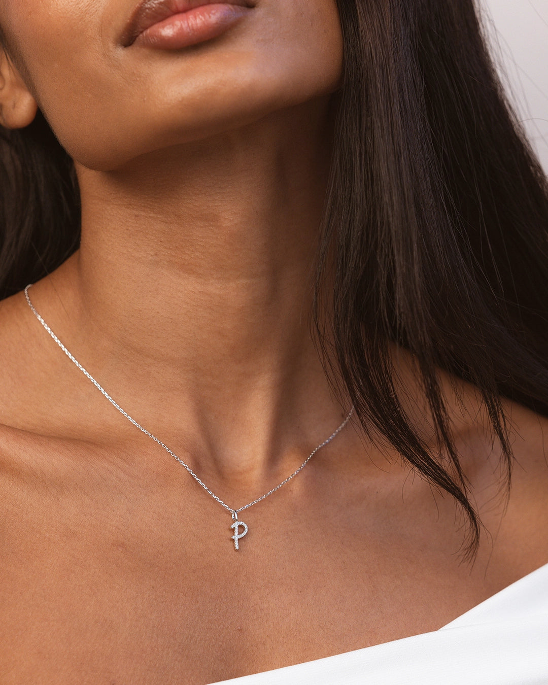 Silver Letter P Necklace