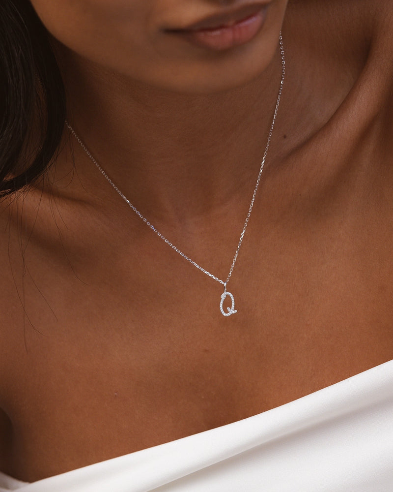 Silver Letter Q Necklace