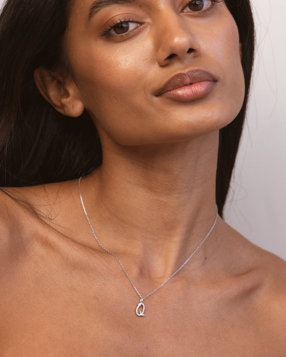 Silver Letter Q Necklace