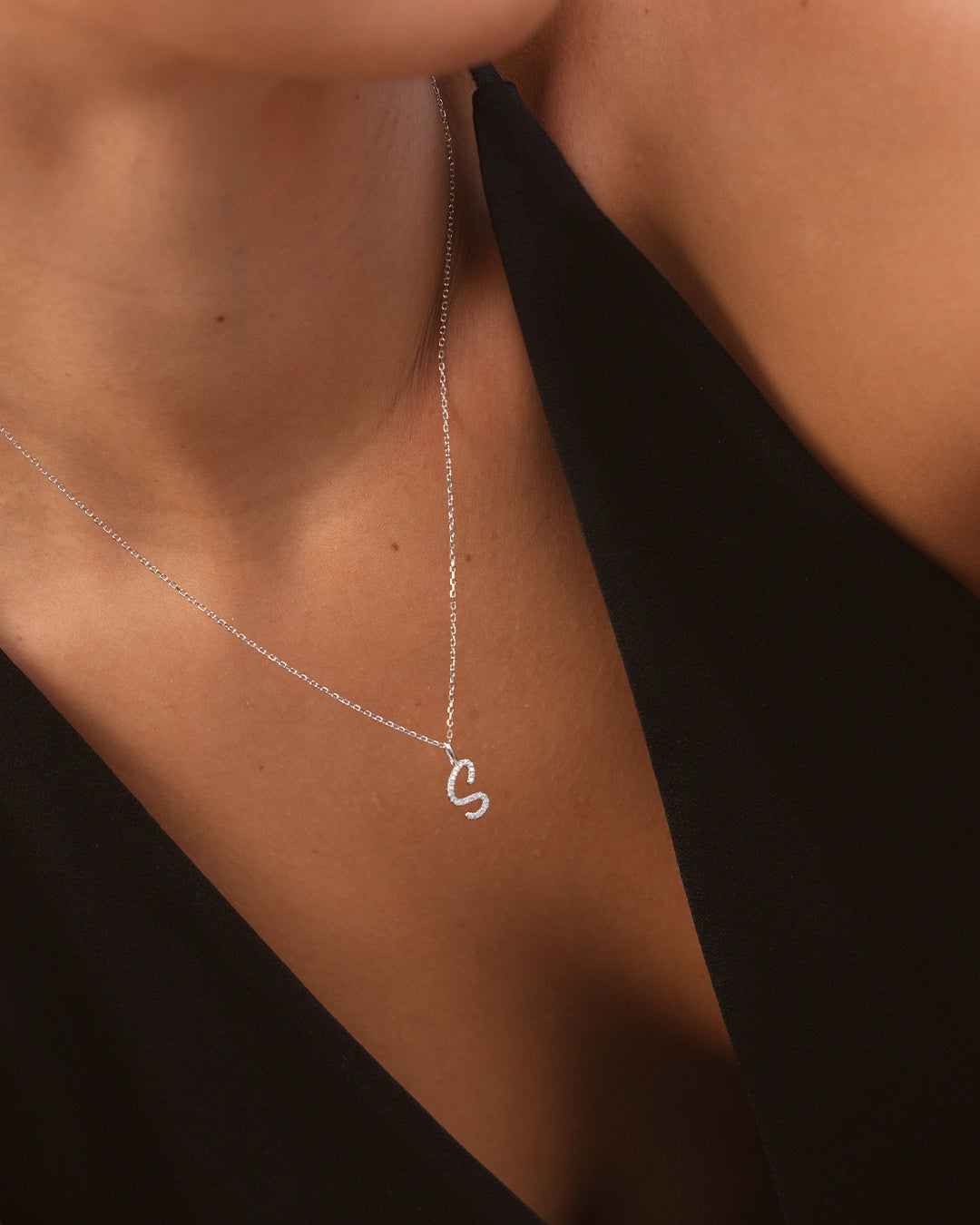 Silver Letter S Necklace