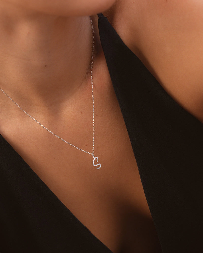Silver Letter S Necklace