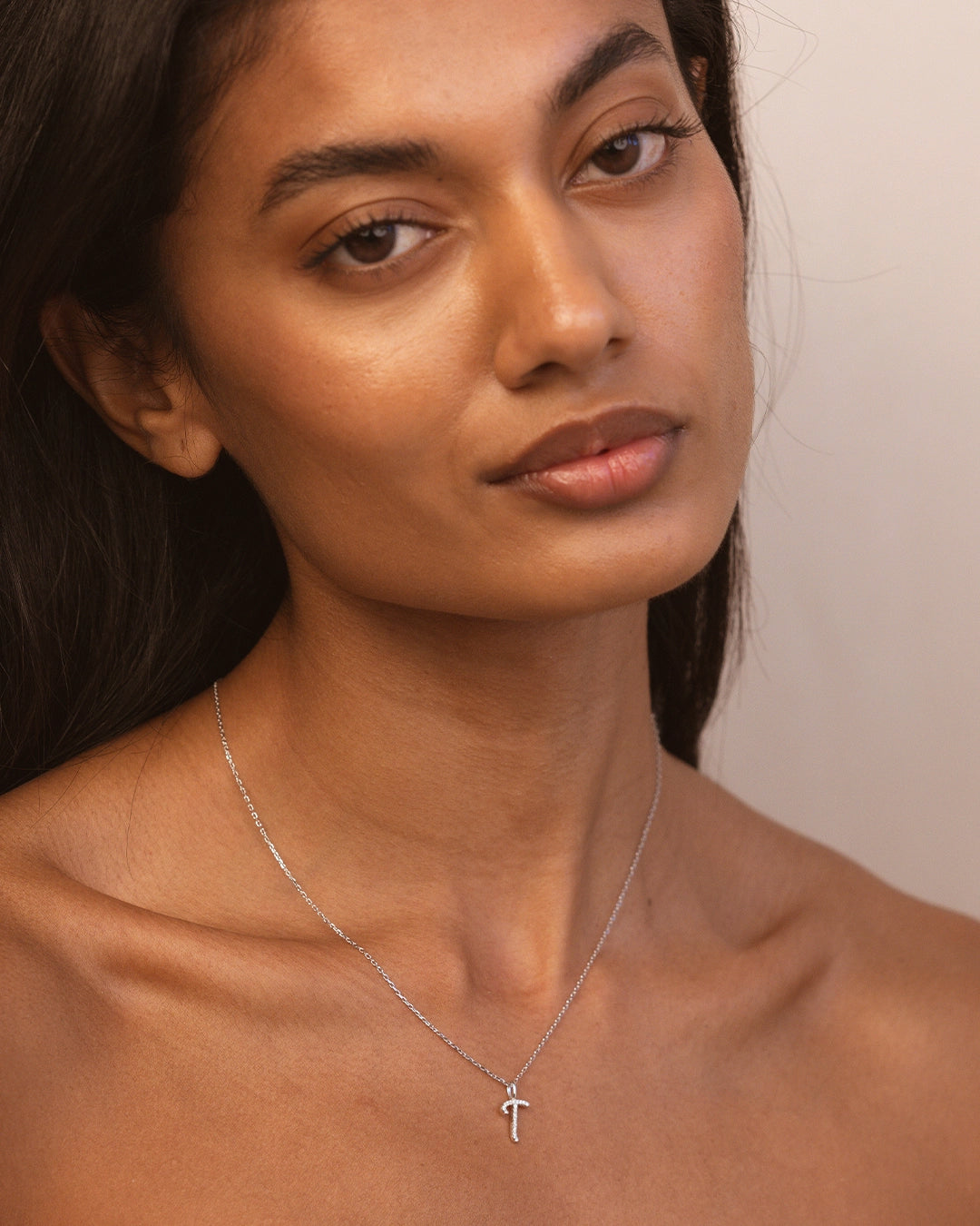 Silver Letter T Necklace