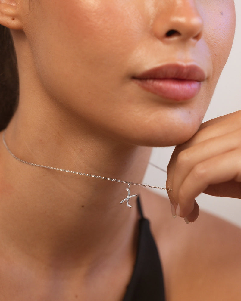 Silver Letter X Necklace