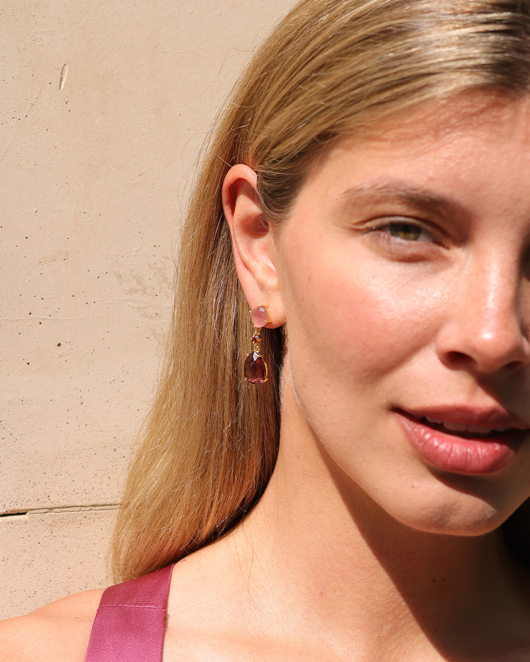 Coralie Rose Quartz Earrings