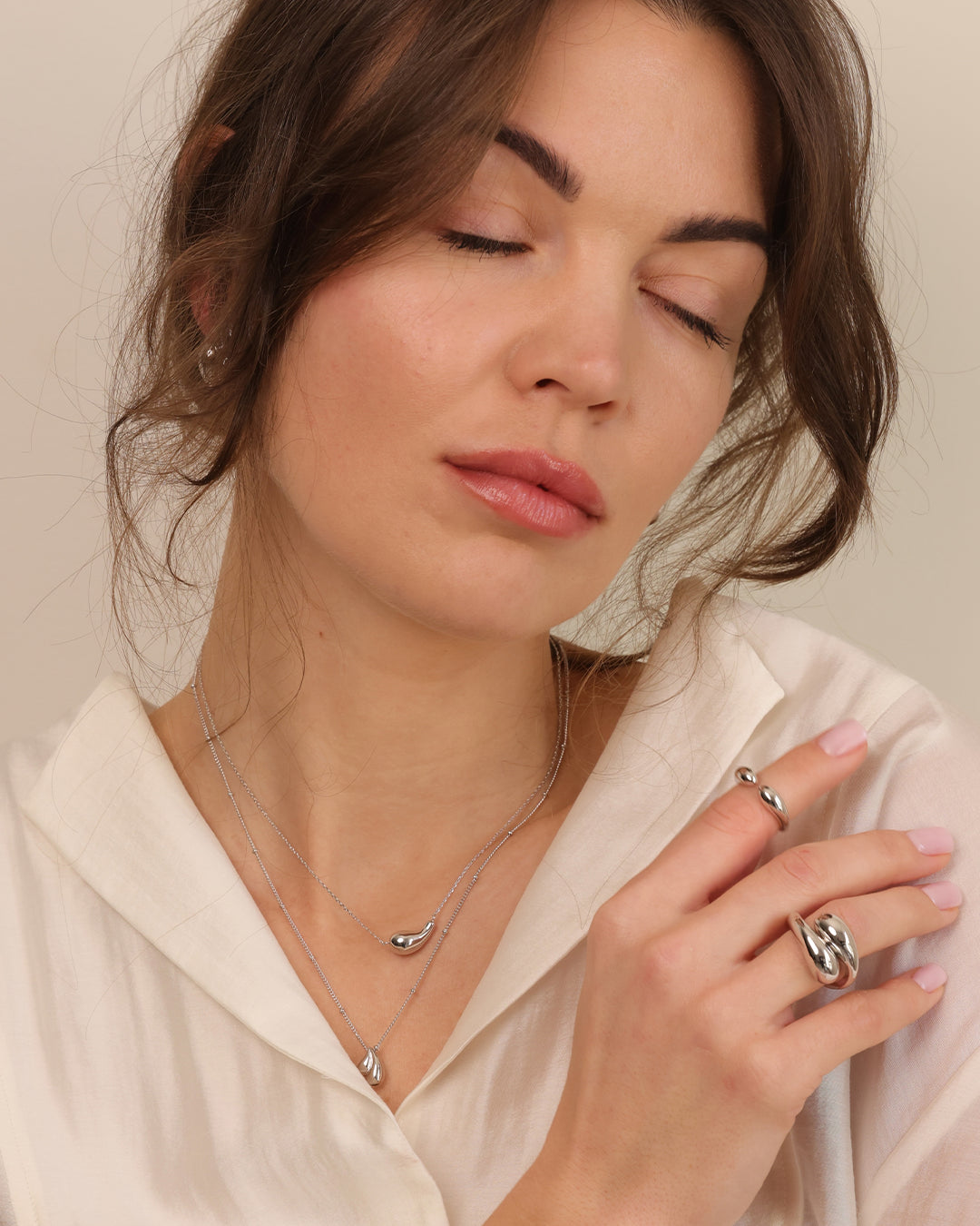 Anillo Drops Plateado