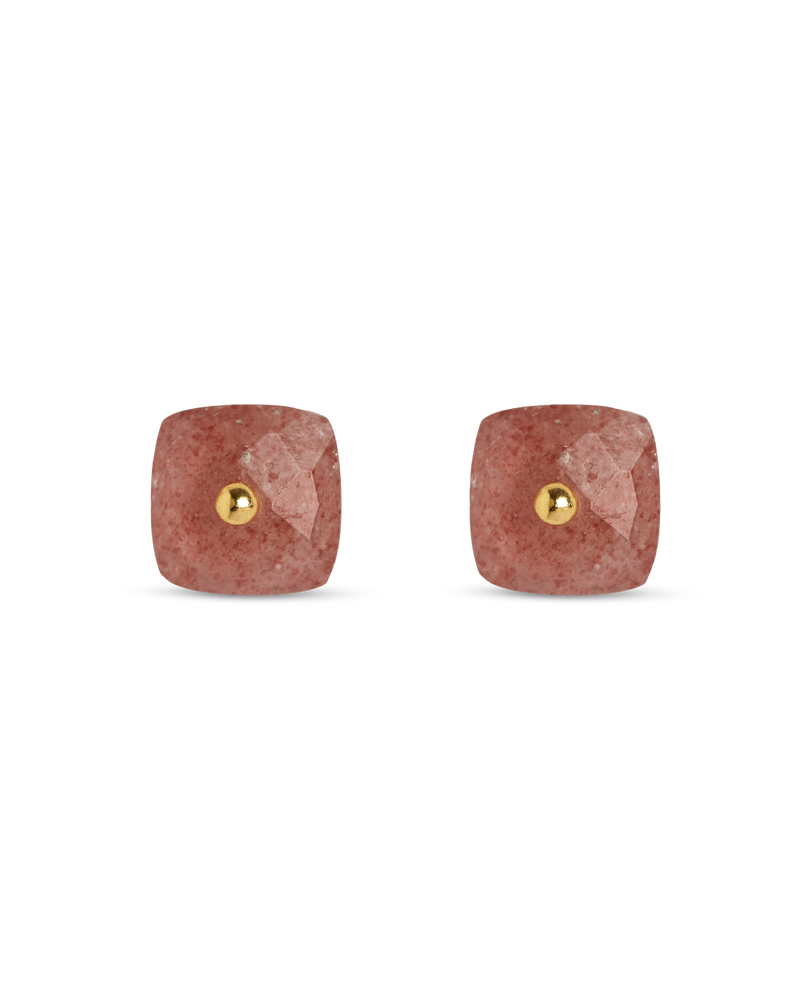 Nude Rose Quartz Earrings