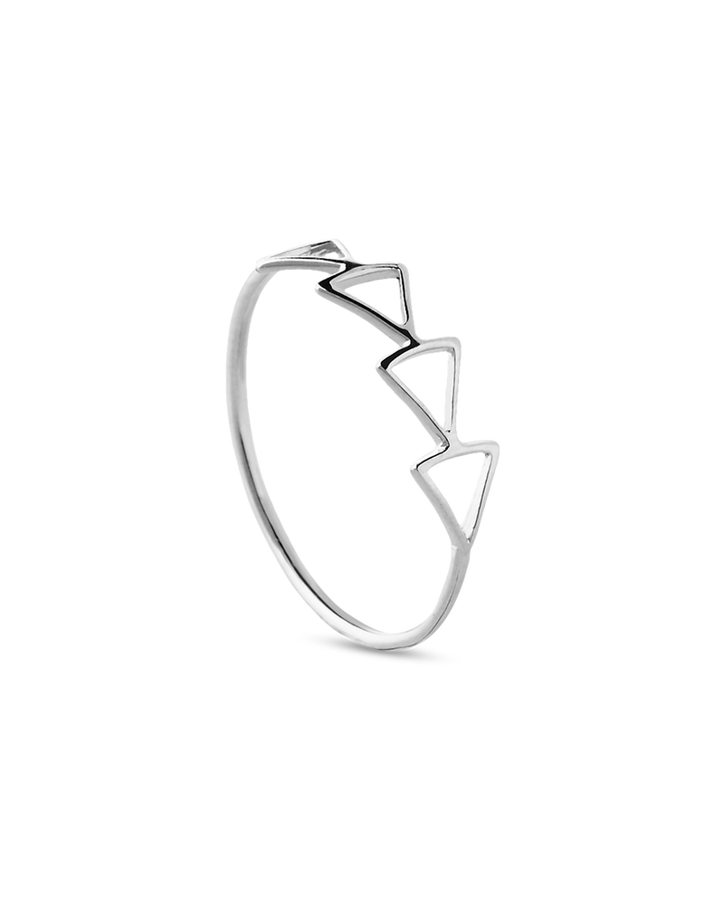 Hollow Arrows Silver Ring