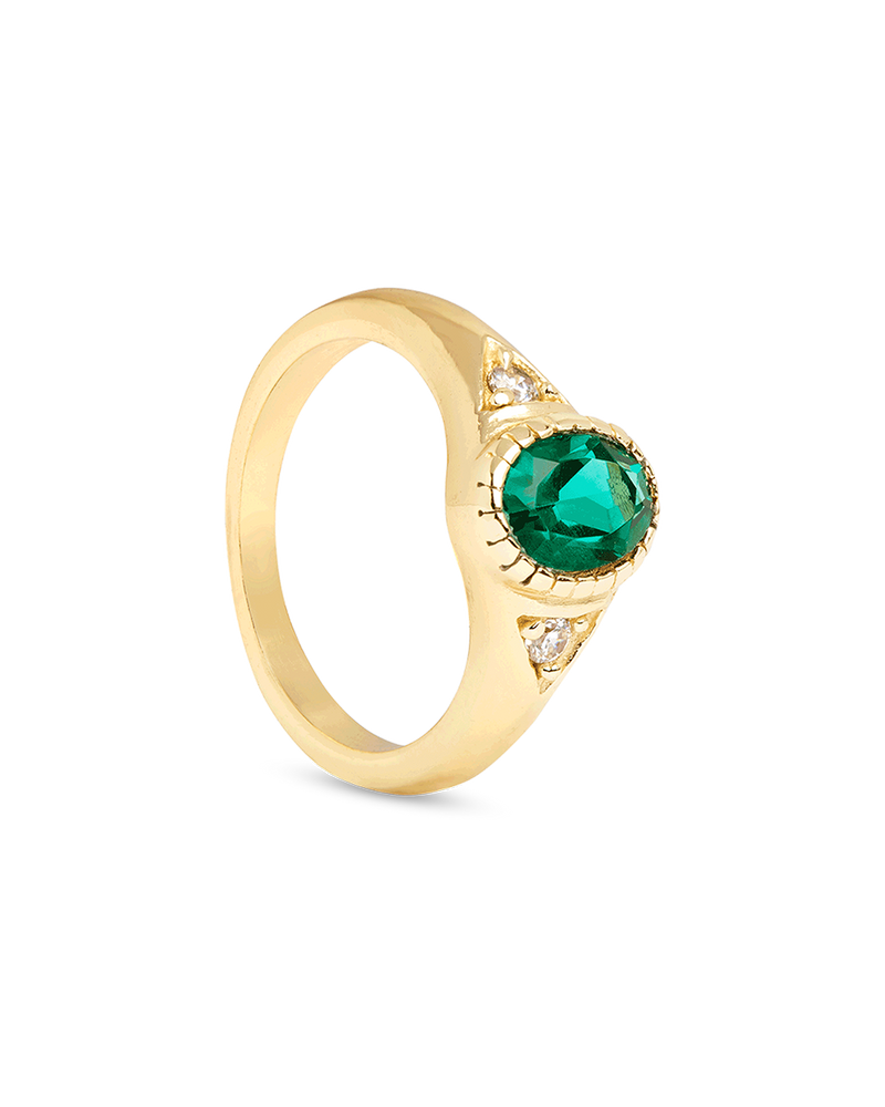 Boho Green Jade Ring