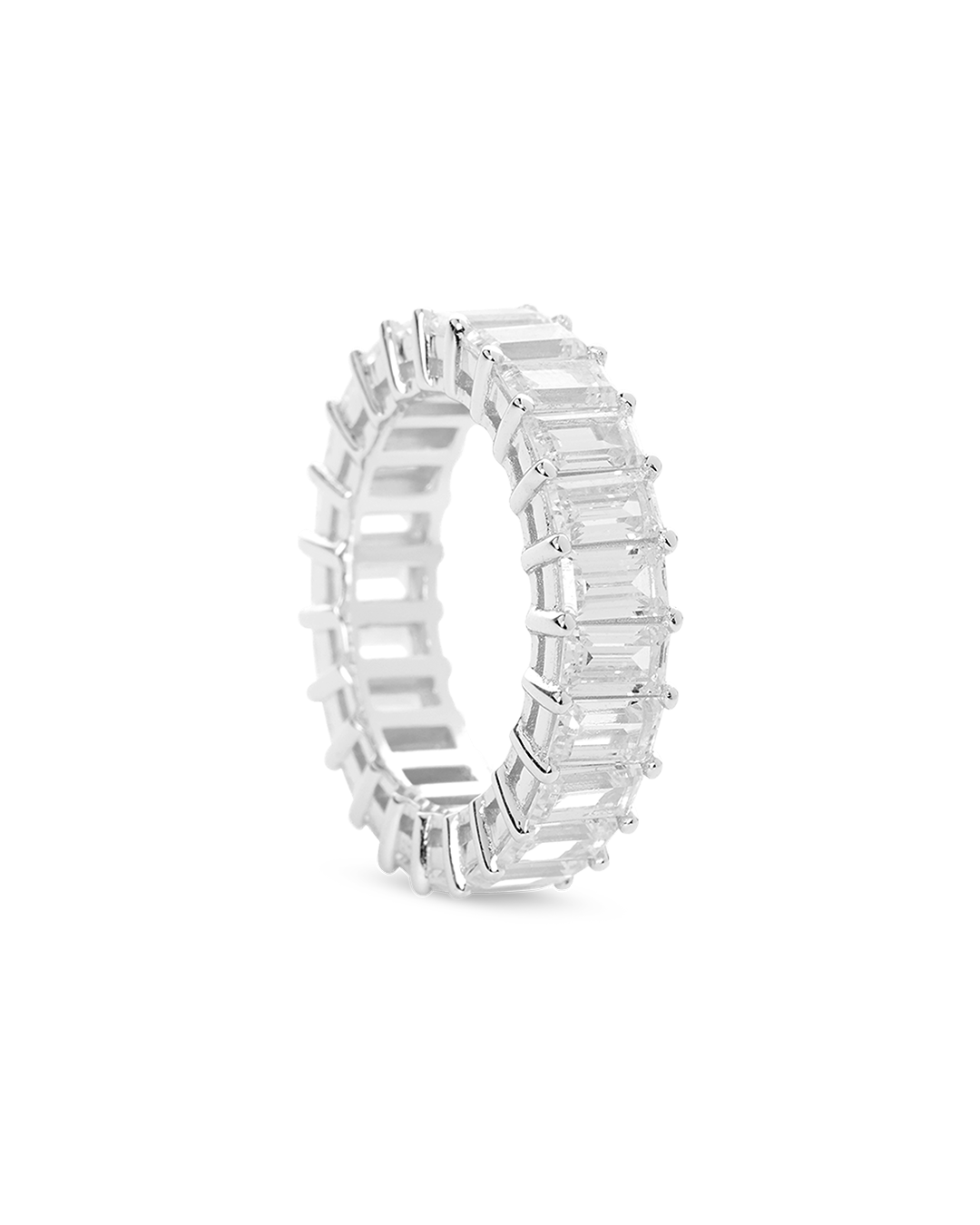 Light Silver Baguette Ring