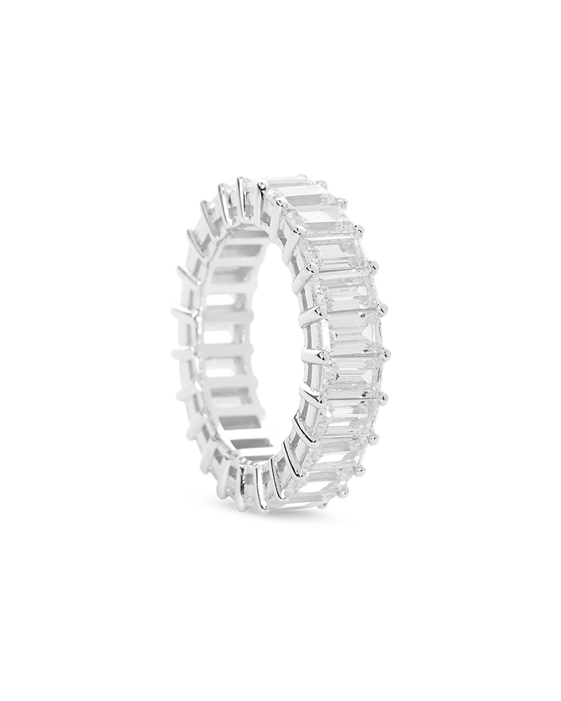 Light Silver Baguette Ring