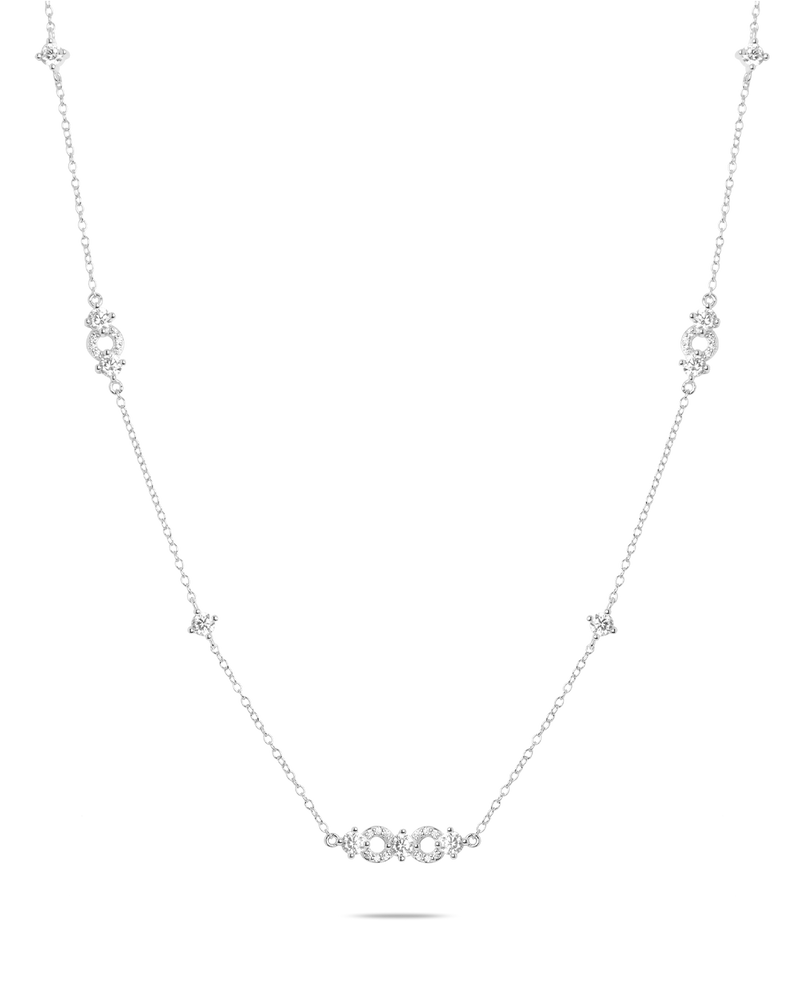 Silver Zircon Breeze Necklace
