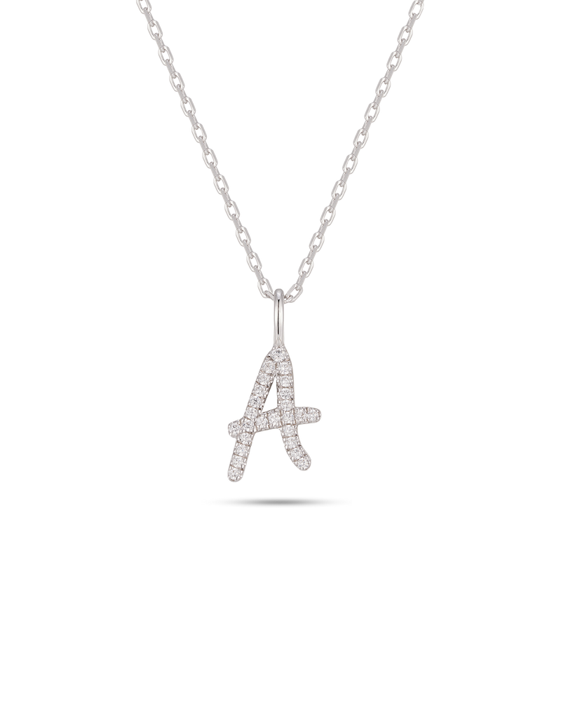 Silver Letter A Necklace